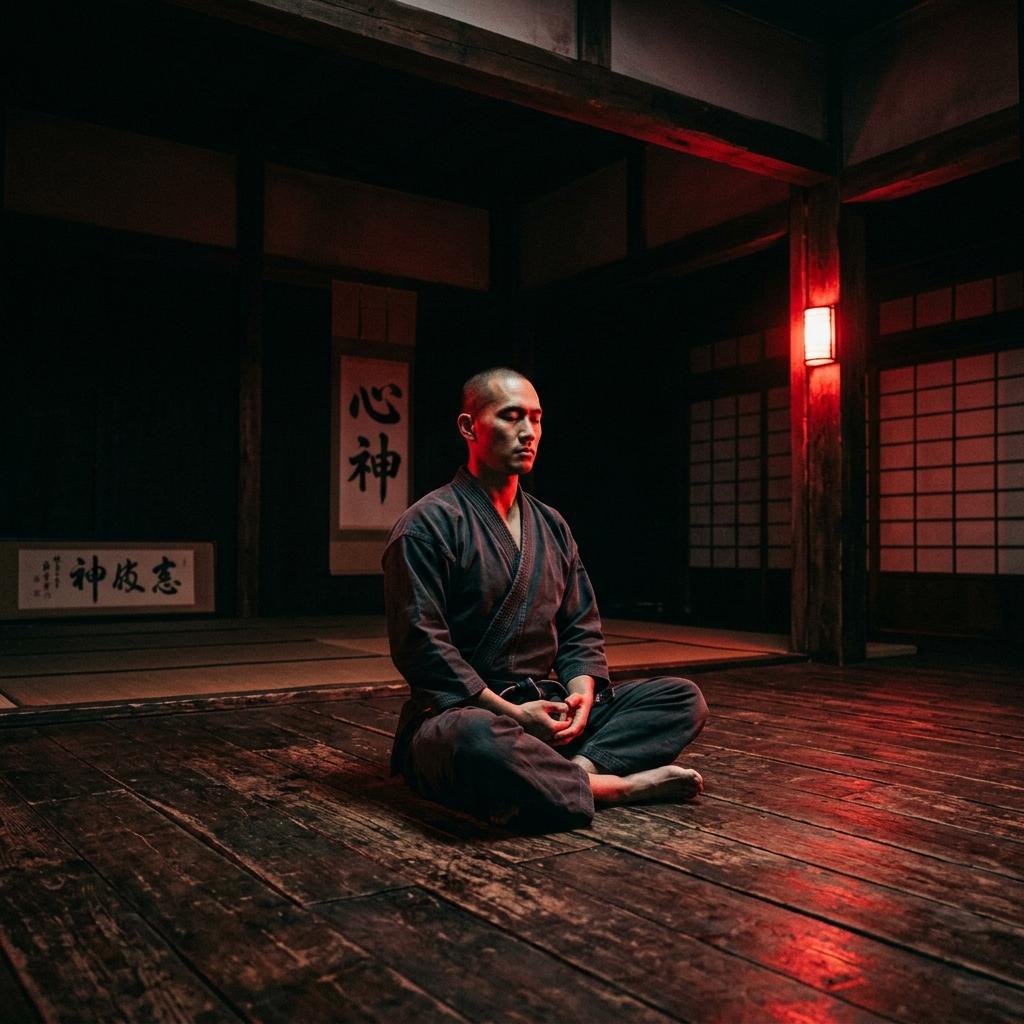 Meditating martial artist